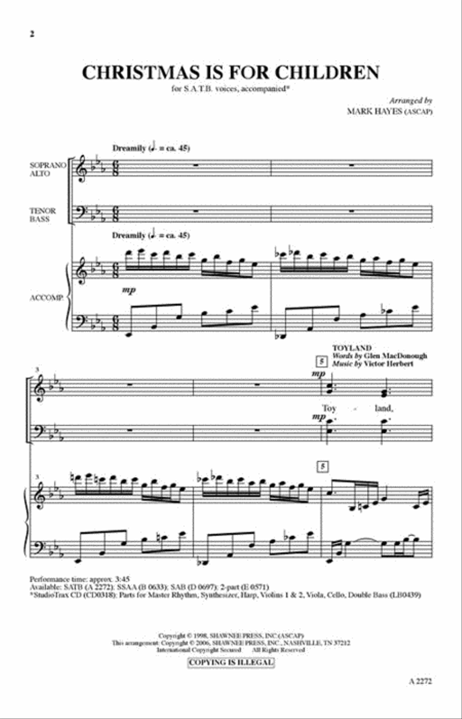 Christmas Is for Children 4-Part scores gallery preview page 2