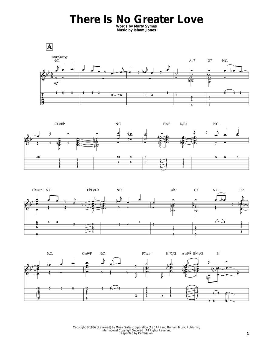 There Is No Greater Love There Is No Greater Love Electric Guitar scores gallery preview page 1