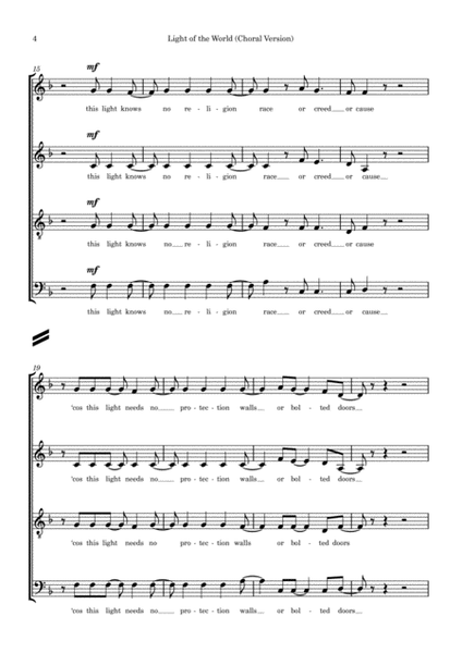 Light of The World (Choral SATB plus Piano Reduction)