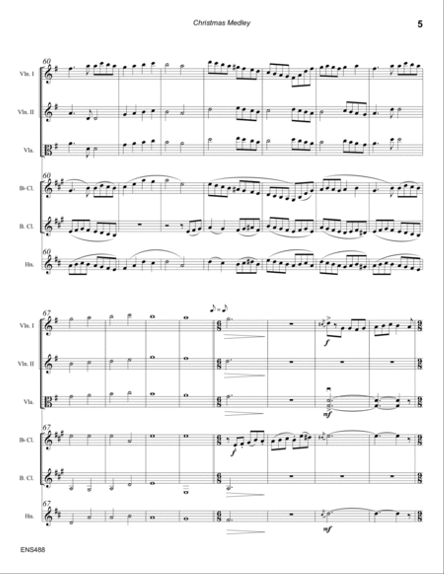 CHRISTMAS MEDLEY - Mixed Ensemble (unaccompanied) Large Ensemble scores gallery preview page 5