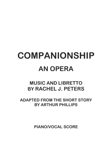 Companionship Piano/Vocal Score
