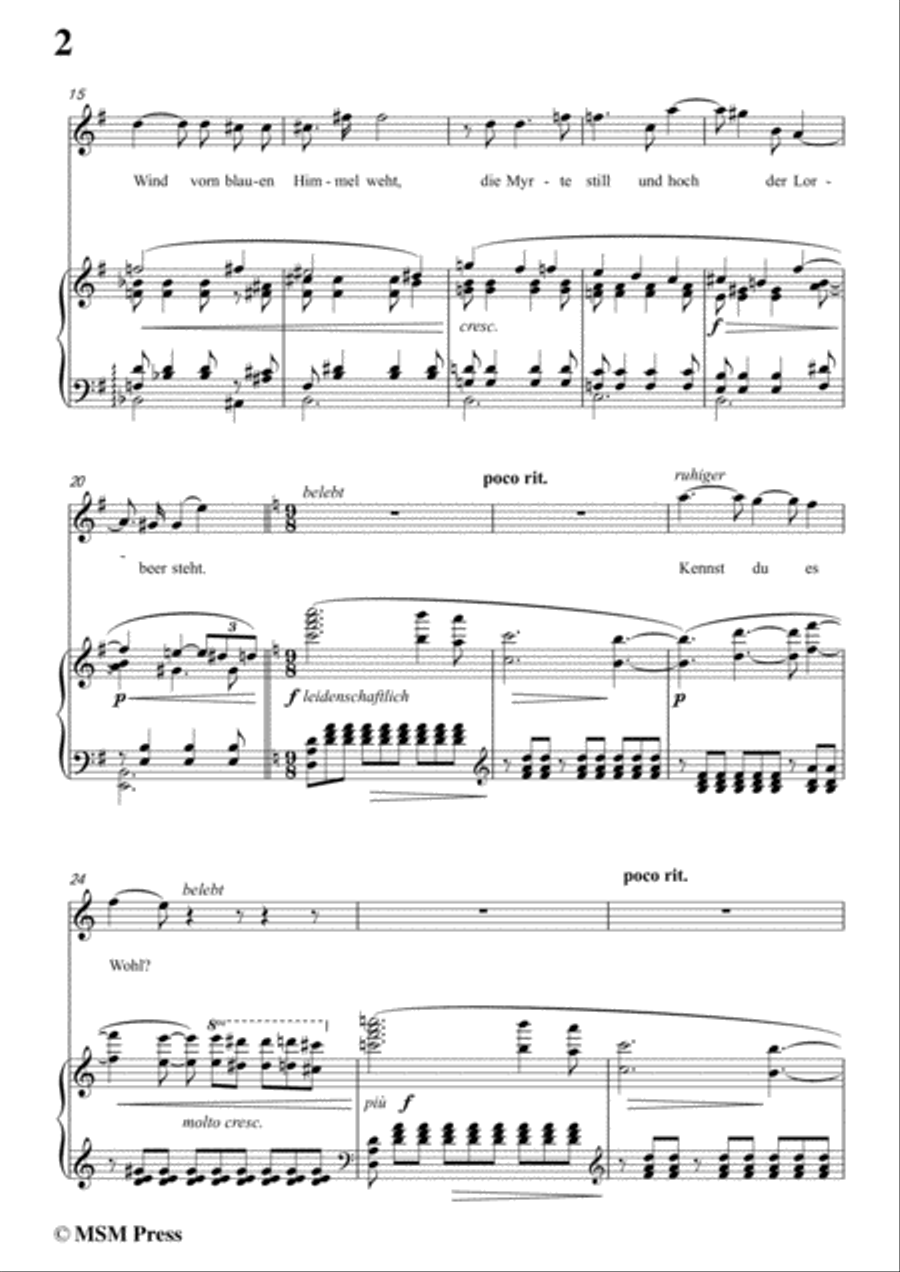 Wolf-Mignon in B flat Major,for Voice and Piano Piano, Vocal scores gallery preview page 4