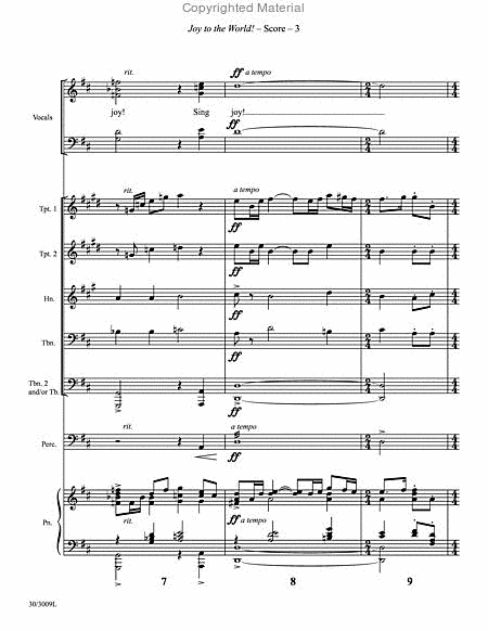 Joy to the World! - Brass and Percussion Score and Parts
