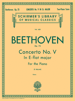 Book cover for Concerto No. 5 in Eb (“Emperor”), Op. 73 (2-piano score)