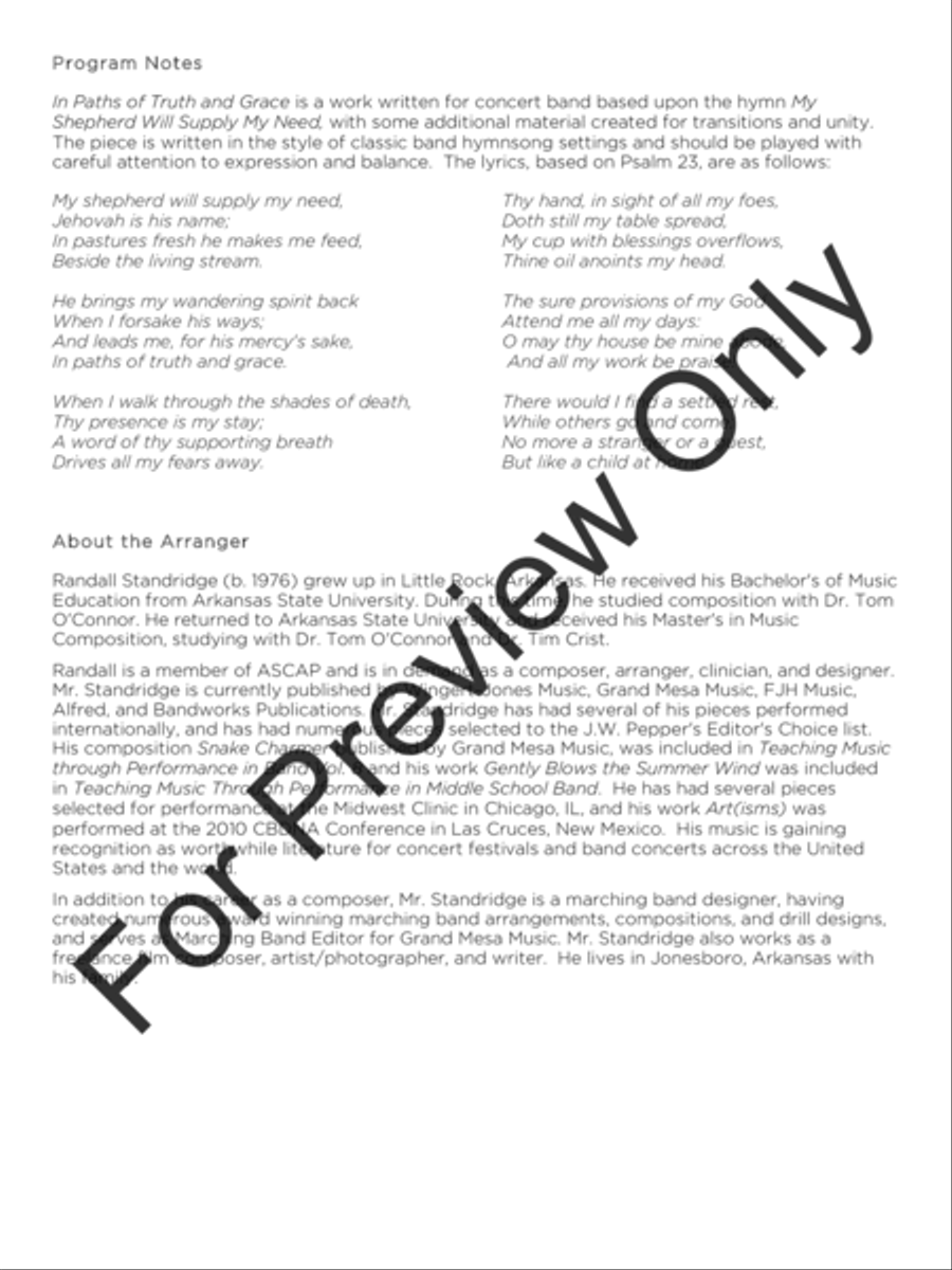 In Paths of Truth and Grace Concert Band scores gallery preview page 3