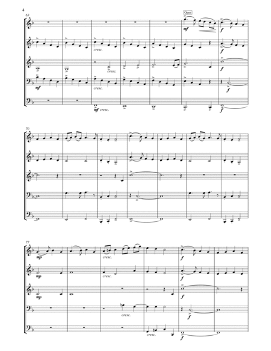 A Christmas Medley for Brass Quintet Brass Quintet scores gallery preview page 5
