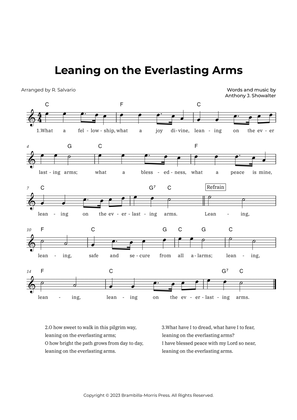 Book cover for Leaning on the Everlasting Arms (Key of C Major)