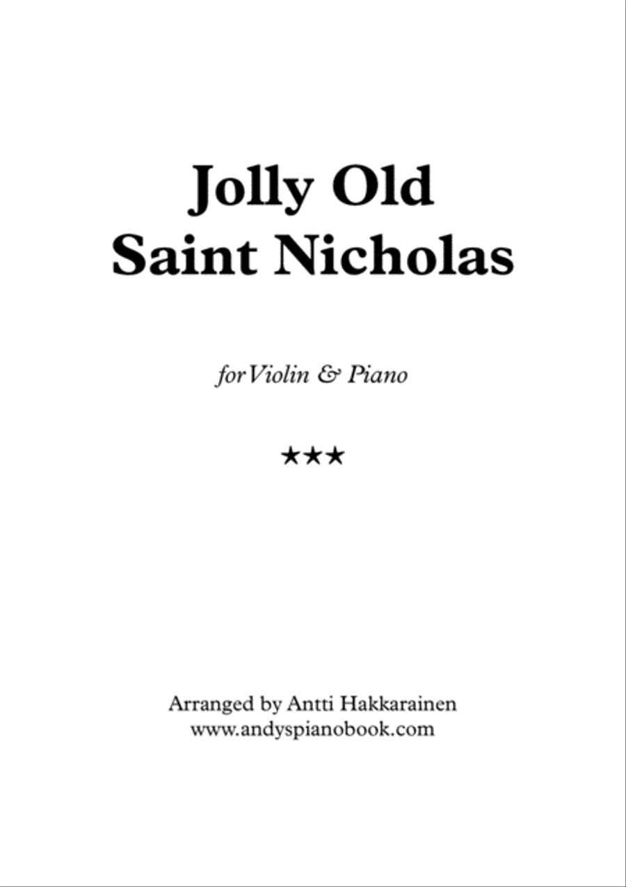 Jolly Old Saint Nicholas - Violin & Piano Violin Solo scores gallery preview page 1