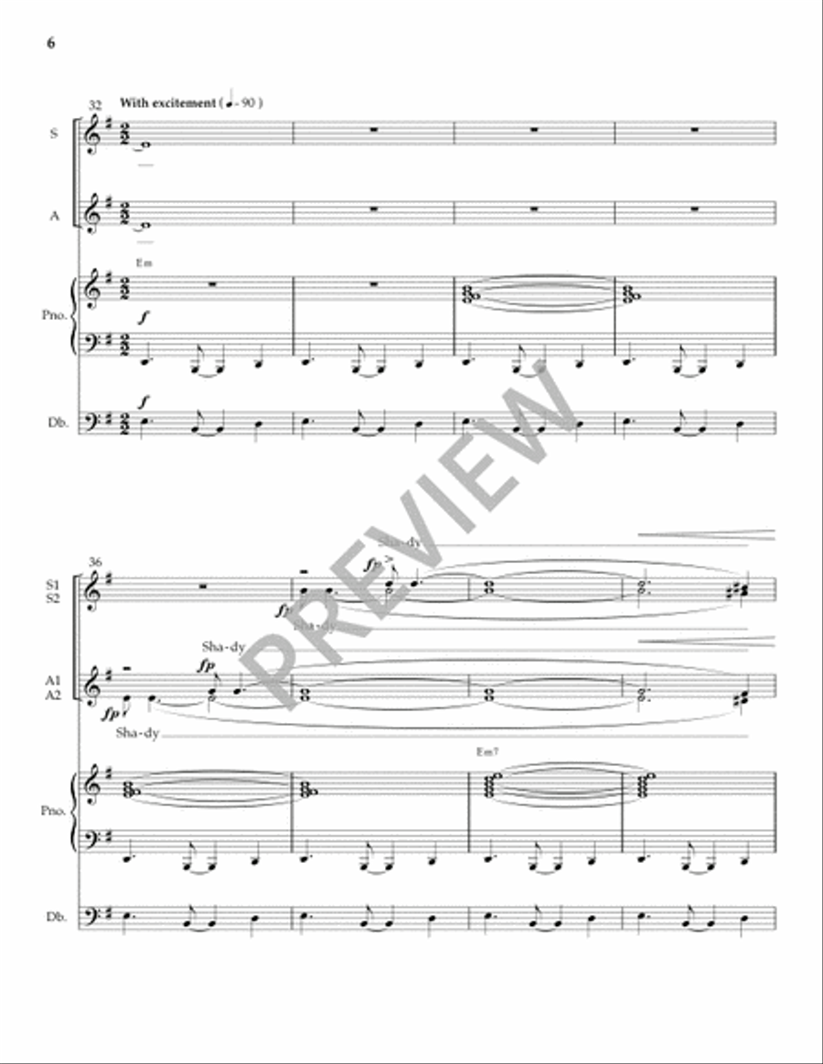 Shady Grove (Full Score and Parts) SSA scores gallery preview page 7