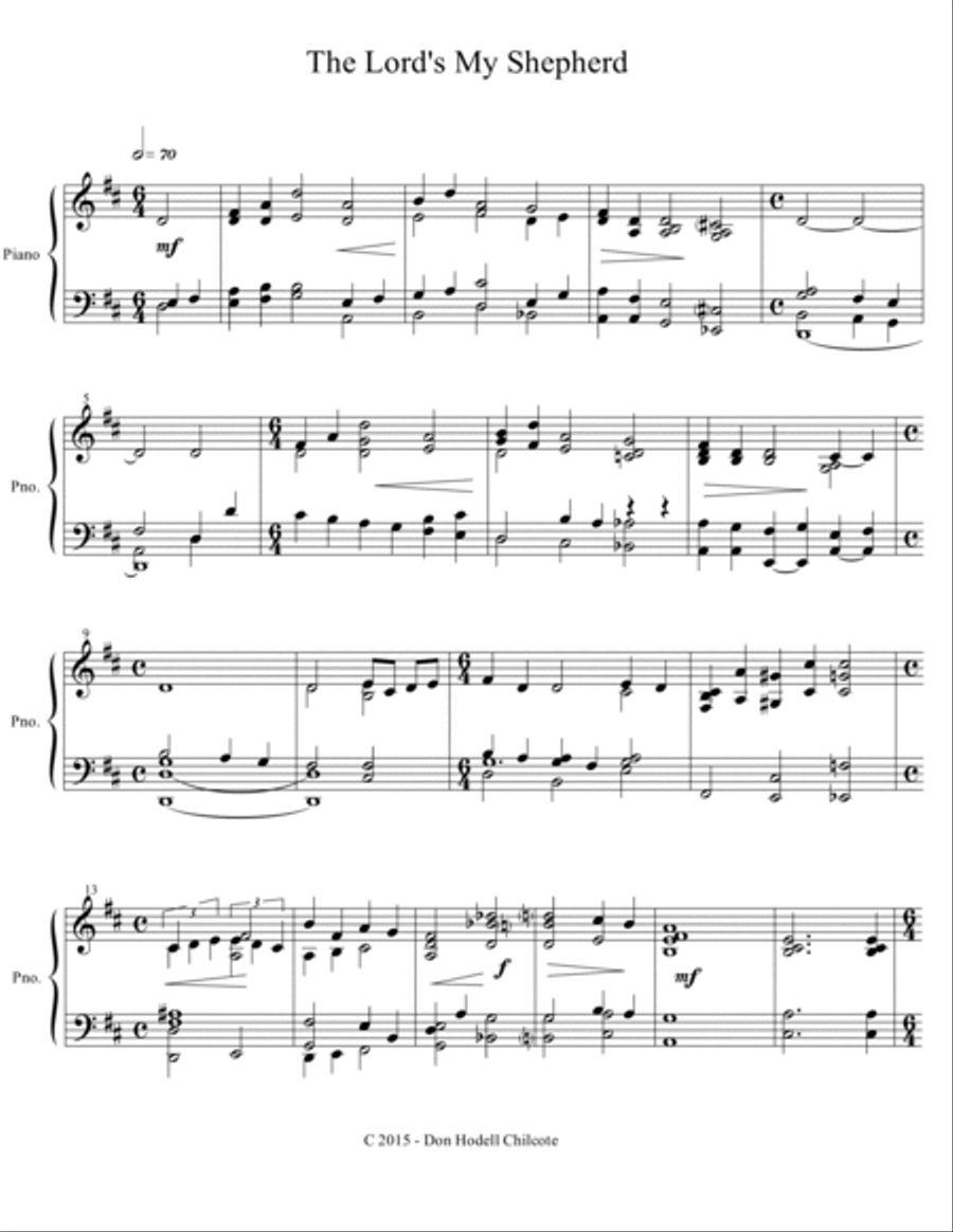 The Lords My Shepherd Piano Solo scores gallery preview page 2