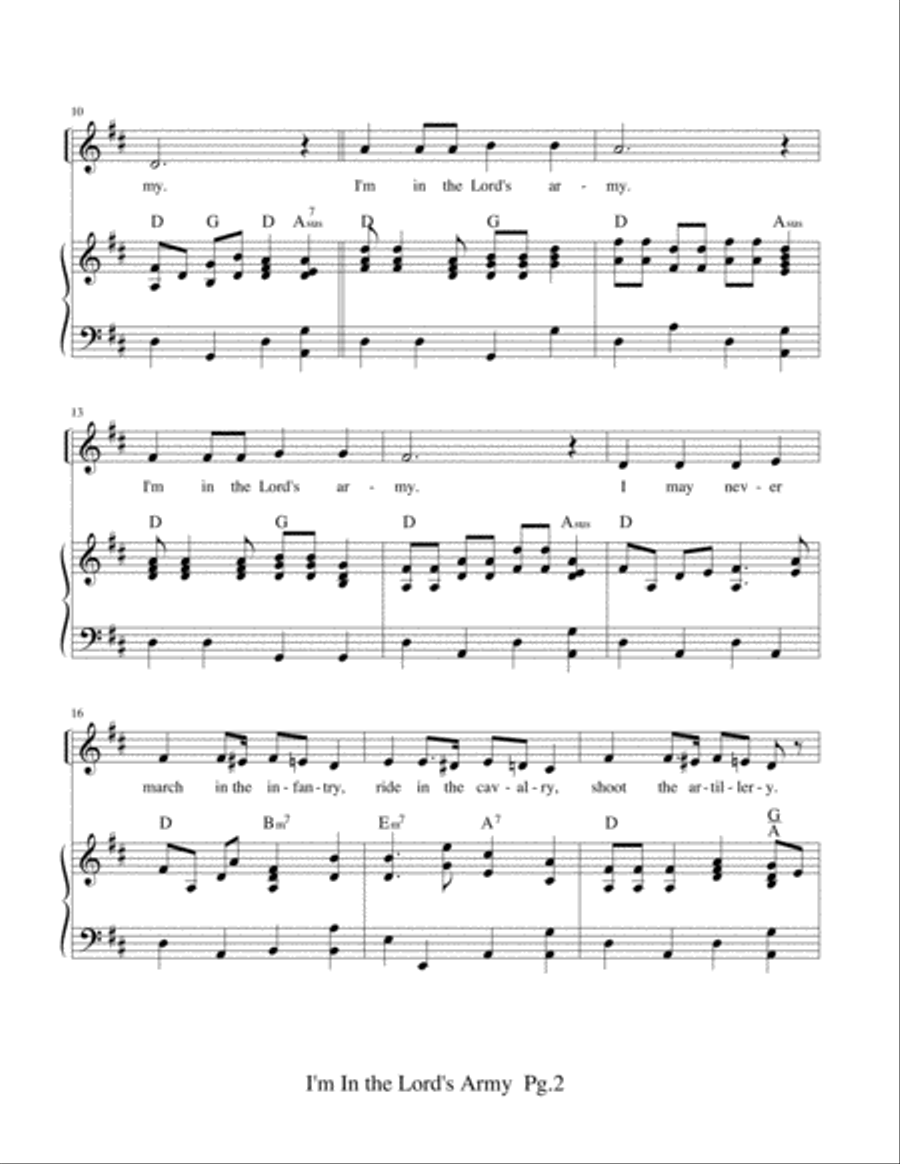 I'm In The Lord's Army Voice scores gallery preview page 2