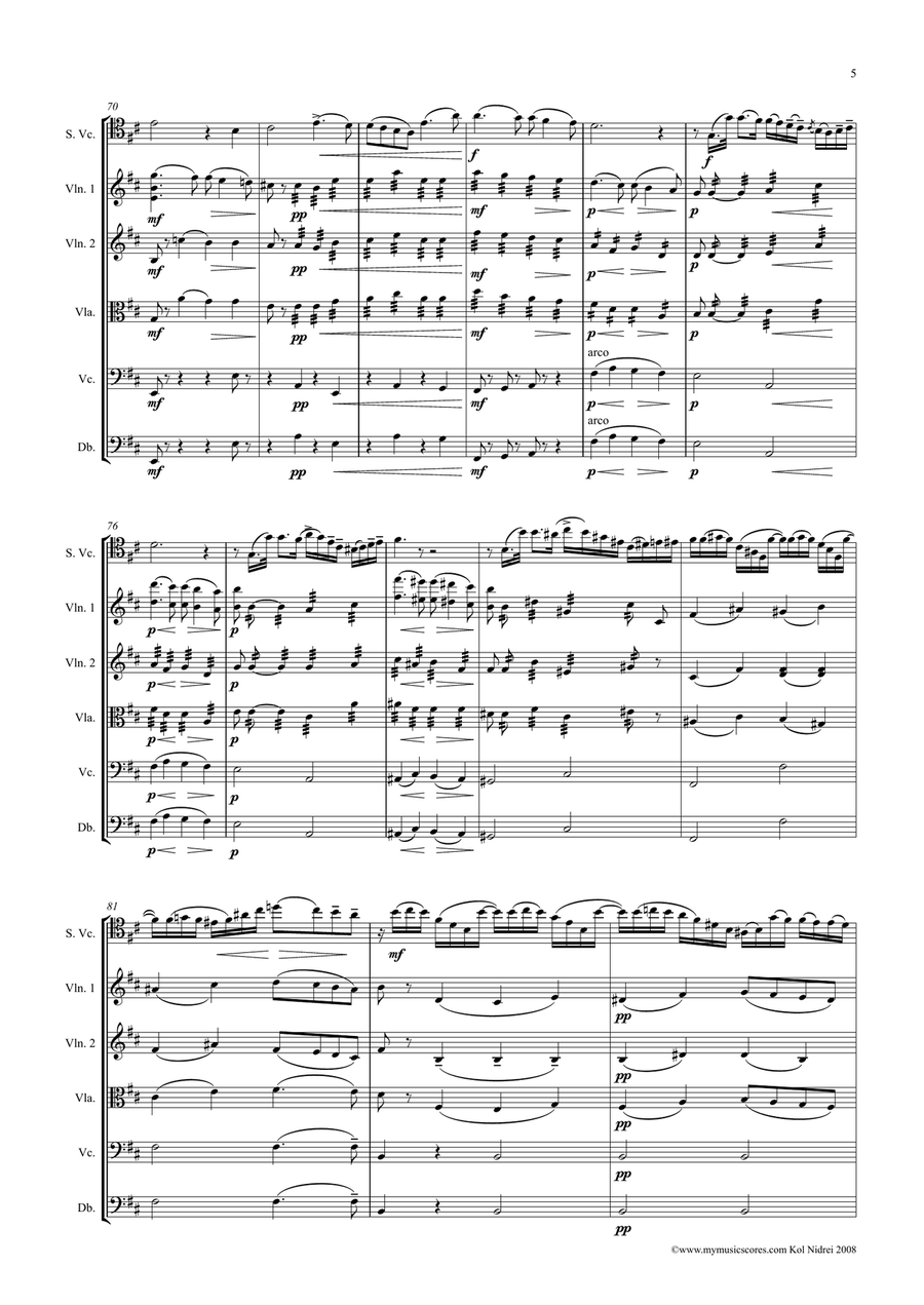 Bruch Kol Nidrei for Cello and String Orchestra String Orchestra scores gallery preview page 6