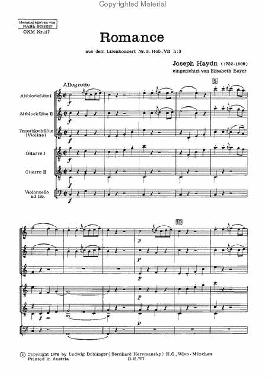 Romance C-Dur Romance C-Dur Score and Part scores gallery preview page 2