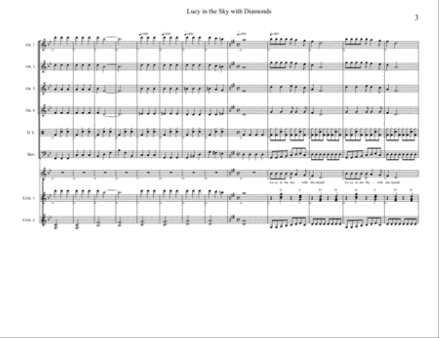 Lucy In The Sky With Diamonds Guitar scores gallery preview page 3