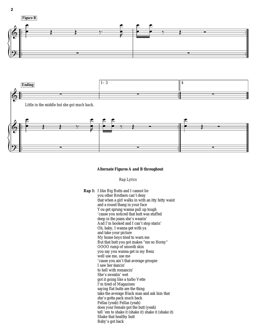 Baby Got Back Acoustic Guitar - Digital Sheet Music page 2