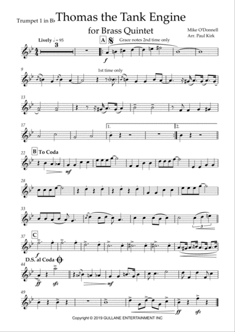 Thomas the tank engine theme sheet music deals