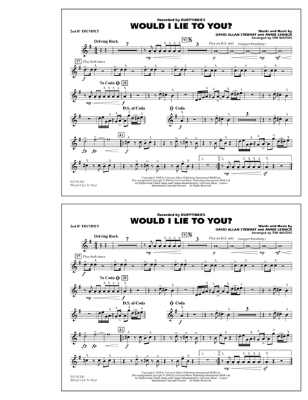 Would I Lie to You? - 2nd Bb Trumpet
