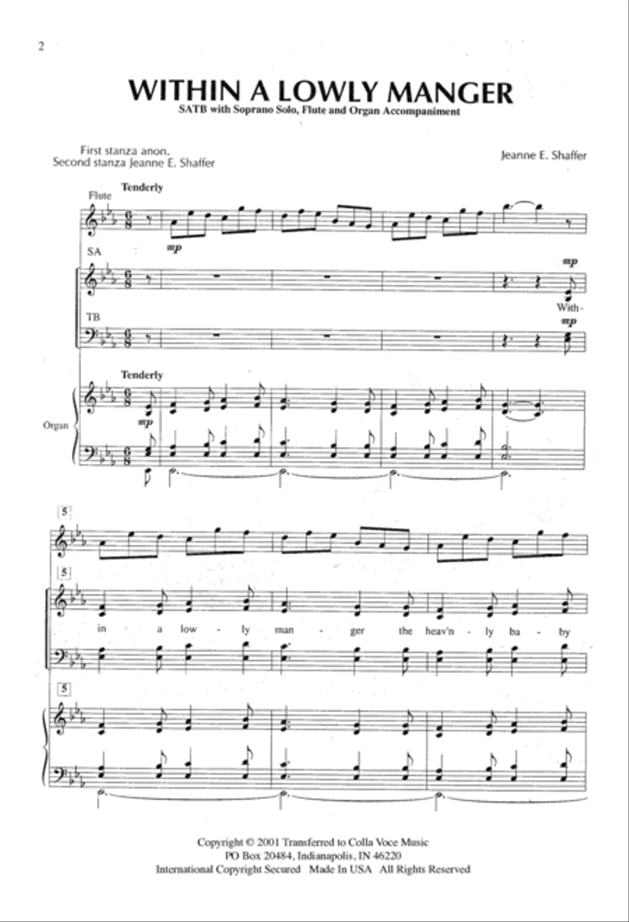 Within A Lowly Manger 4-Part scores gallery preview page 2