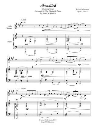 Schumann: Abendlied for Alto Clarinet & Piano