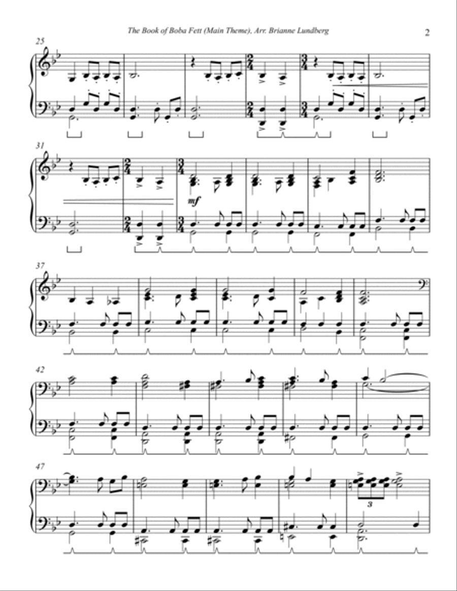 The Book Of Boba Fett Main Title Theme Piano Solo scores gallery preview page 3