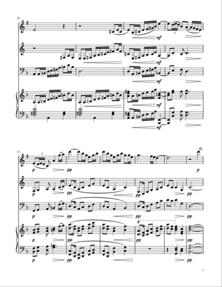 La fille aux cheveux de lin - Debussy - Brass Trio w/ Piano Brass Trio scores gallery preview page 3