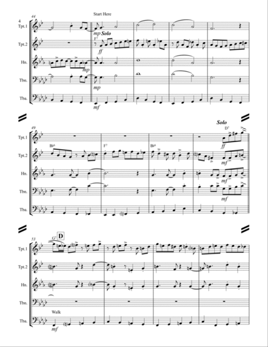 Sweet Georgia Brown (for Brass Quintet) Brass Quintet scores gallery preview page 5