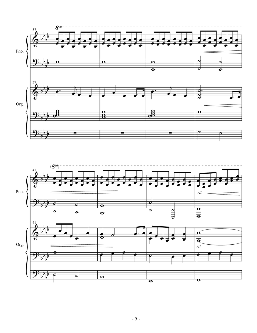Oh, How Lovely Was the Morning/Joseph Smith's First Prayer (Piano/Organ Duet) Organ Accompaniment scores gallery preview page 5