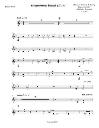 Beginning Band Blues- French Horn