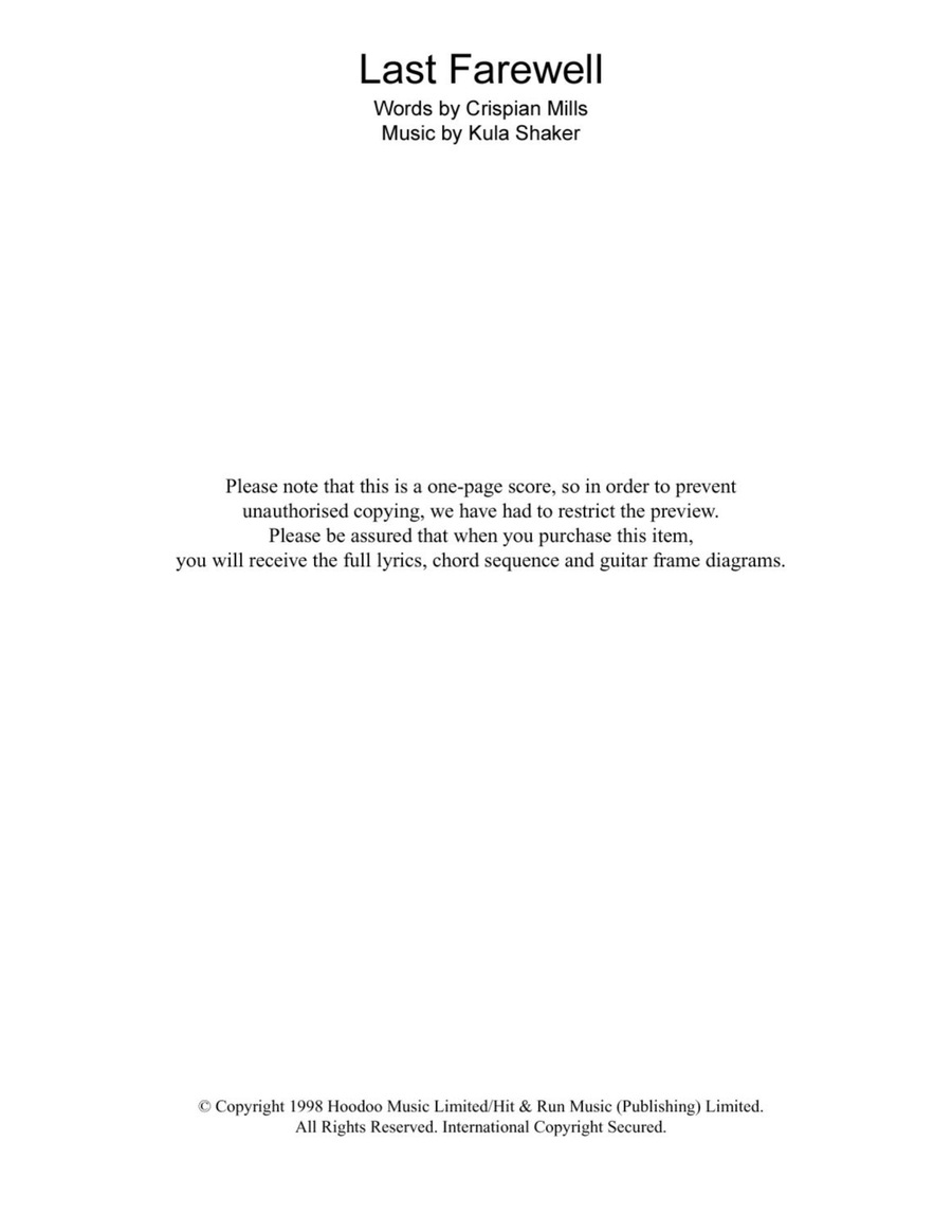 Last Farewell Acoustic Guitar scores gallery preview page 1