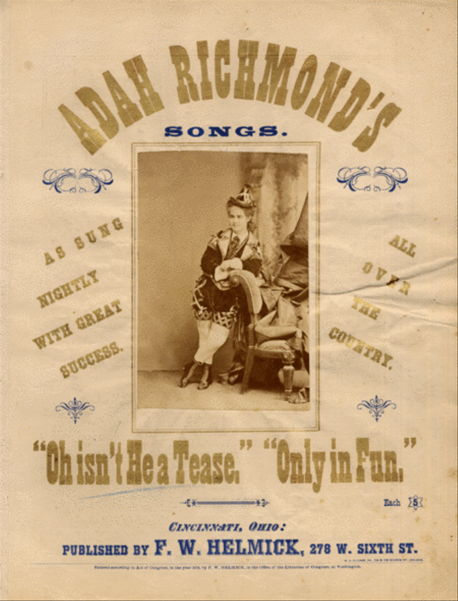 Adah Richmond's Songs. Oh Isn't He a Tease Voice scores gallery preview page 1