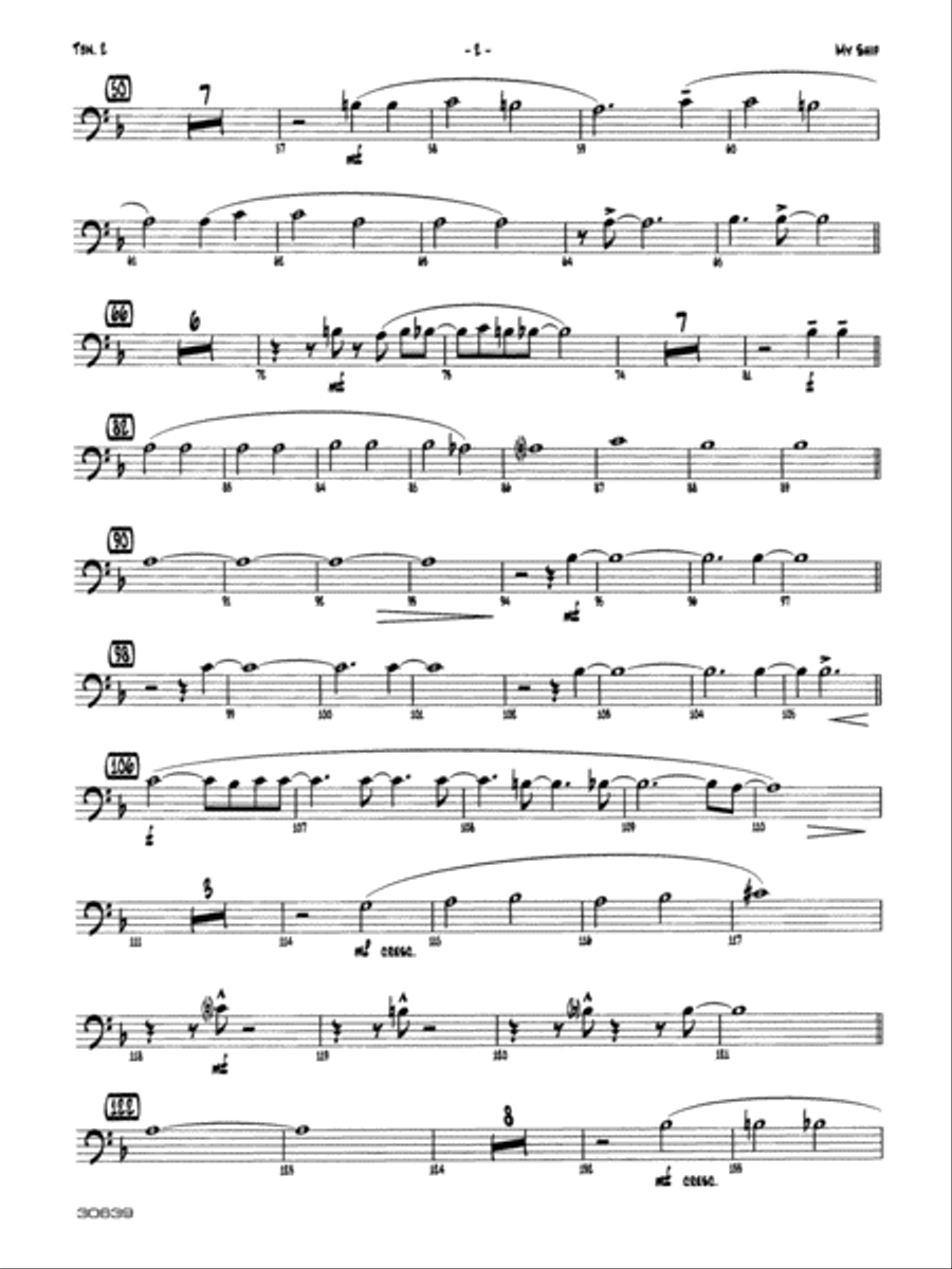My Ship: 2nd Trombone My Ship: 2nd Trombone Jazz Ensemble scores gallery preview page 2