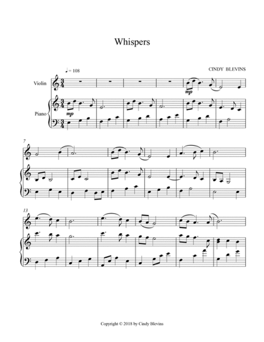 Whispers, for Piano and Violin image number null