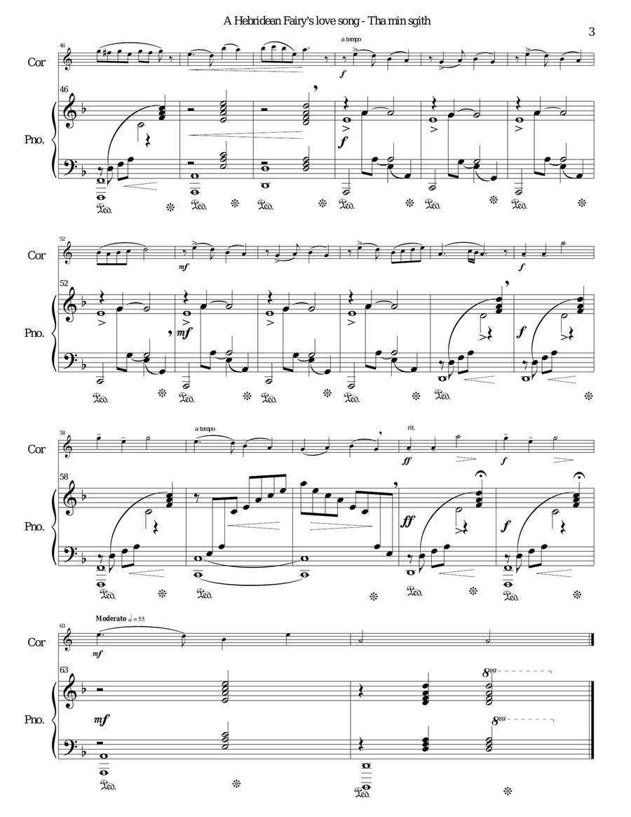 Hebridean fairy's love song (Tha Mi sgith) arranged for cor anglais and piano English Horn scores gallery preview page 3