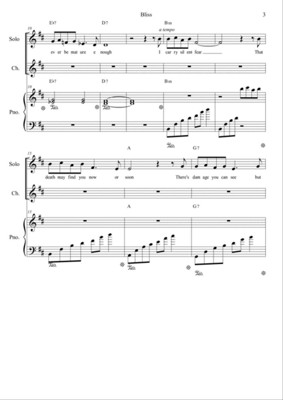 Bliss - Unsent Letter to a Soldier's Daughter (SCORE) 2-Part scores gallery preview page 3