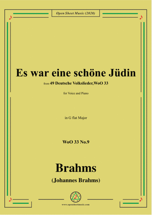 Brahms-Es war eine schöne Jüdin,WoO 33 No.9,in G flat Major,for Voice&Piano