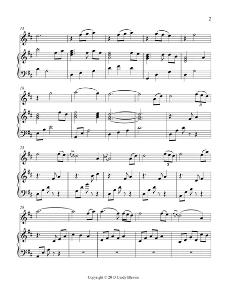Amazing Grace, for Harp and Native American Flute Flute scores gallery preview page 3