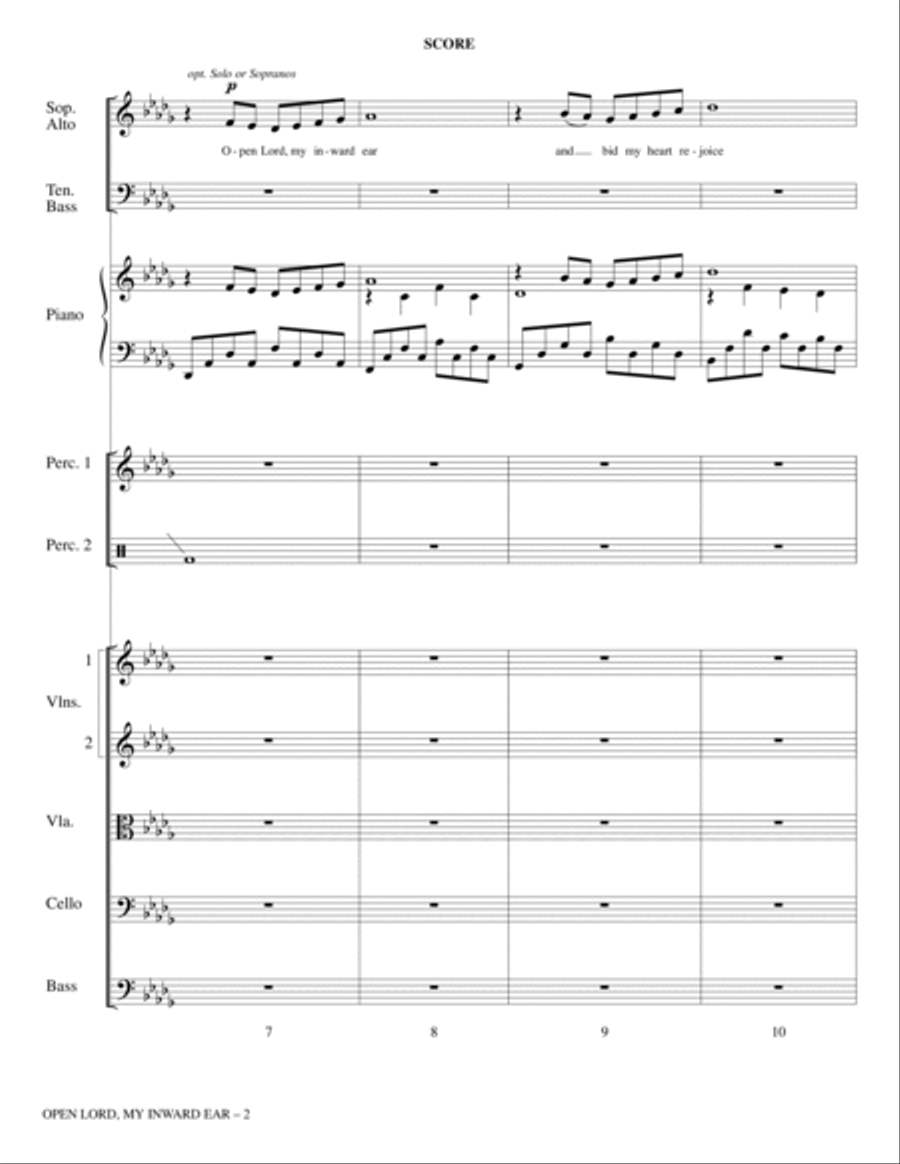 Open Lord, My Inward Ear - Full Score Choir scores gallery preview page 2