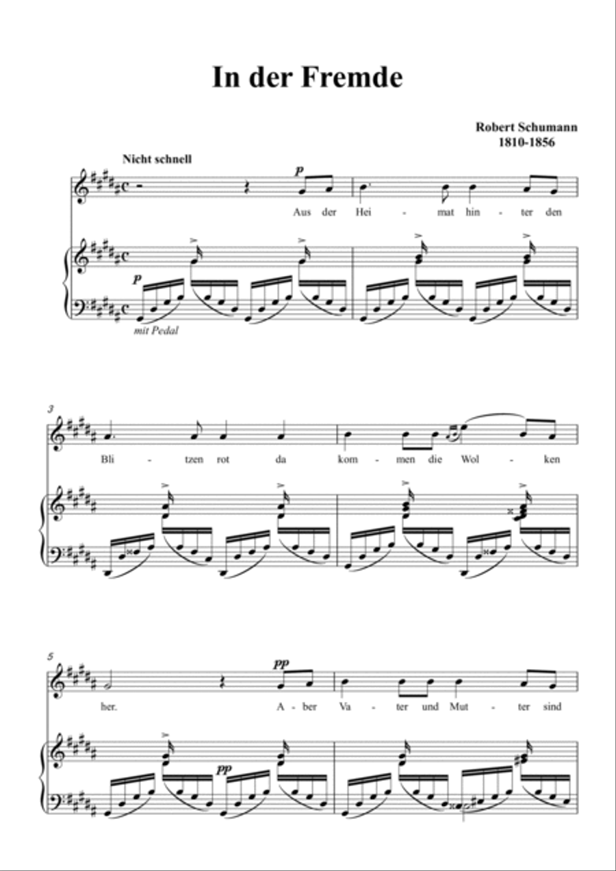 Schumann-In der Fremde in g♯ minor Voice scores gallery preview page 2