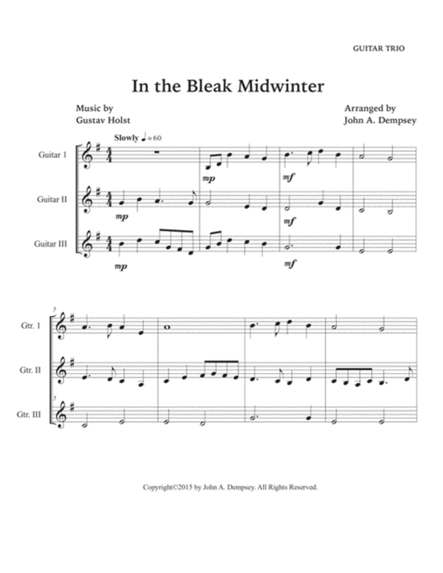 In the Bleak Midwinter (Guitar Trio) image number null