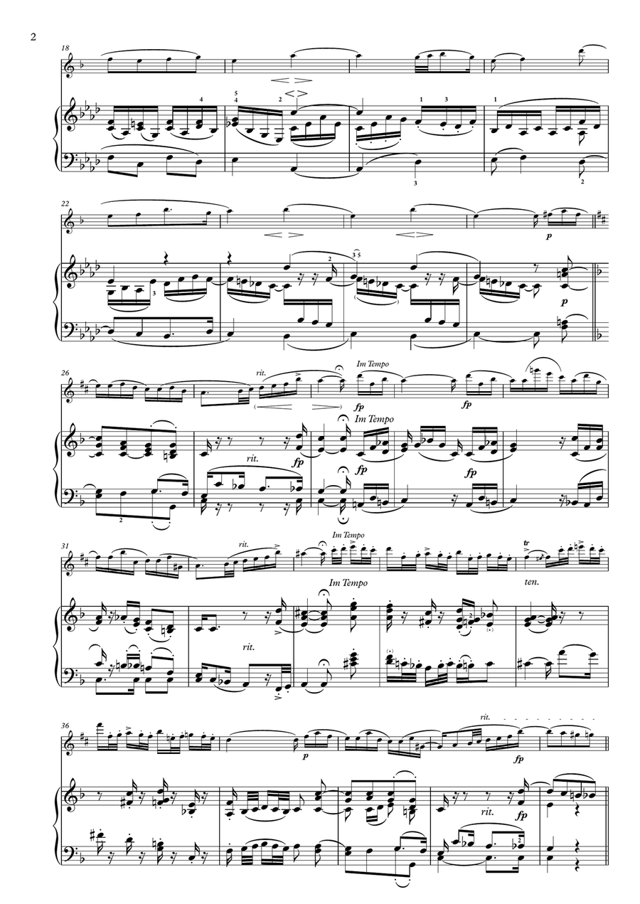 2nd movement from Sonata No. 1 for Piano and Violin (R. Schumann) [Alto Saxophone Transcription] Chamber Music scores gallery preview page 5
