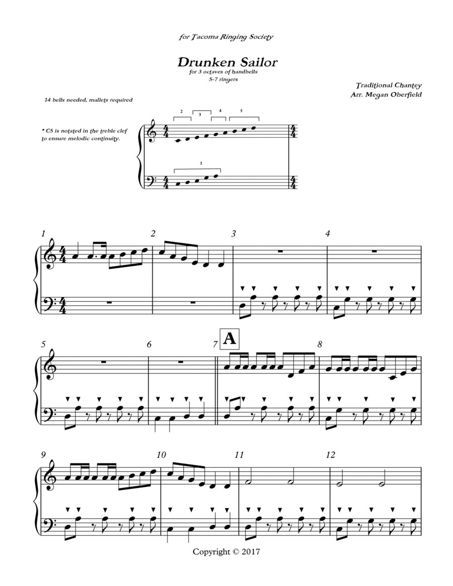 Drunken Sailor Drunken Sailor Handbell Choir scores gallery preview page 1