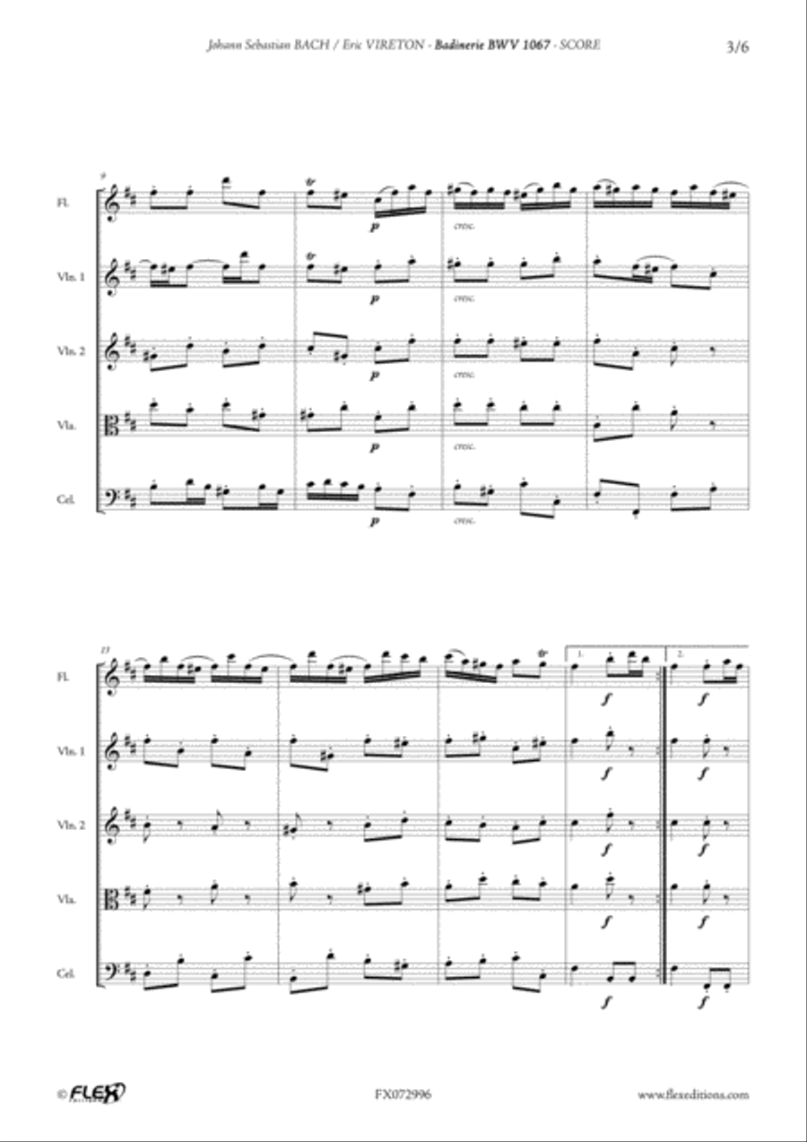 Badinerie BWV 1067 Flute scores gallery preview page 3