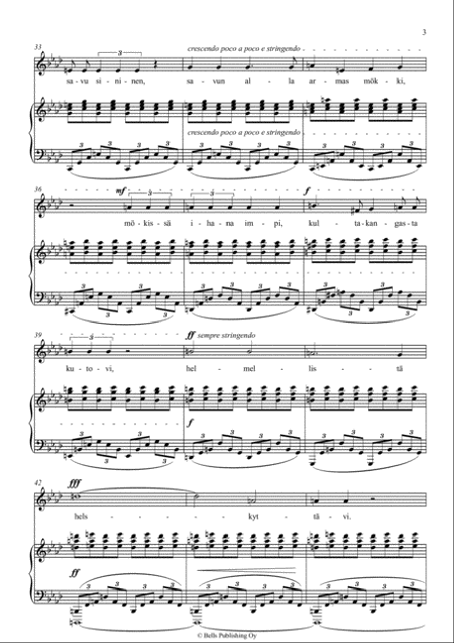 Tuijotin tulehen kauan, Op. 2 No. 2 (F minor) Voice Solo scores gallery preview page 3