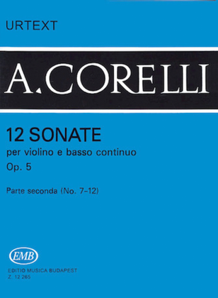 Book cover for 12 Sonatas for Violin and Basso Continuo, Op. 5 – Volume 2