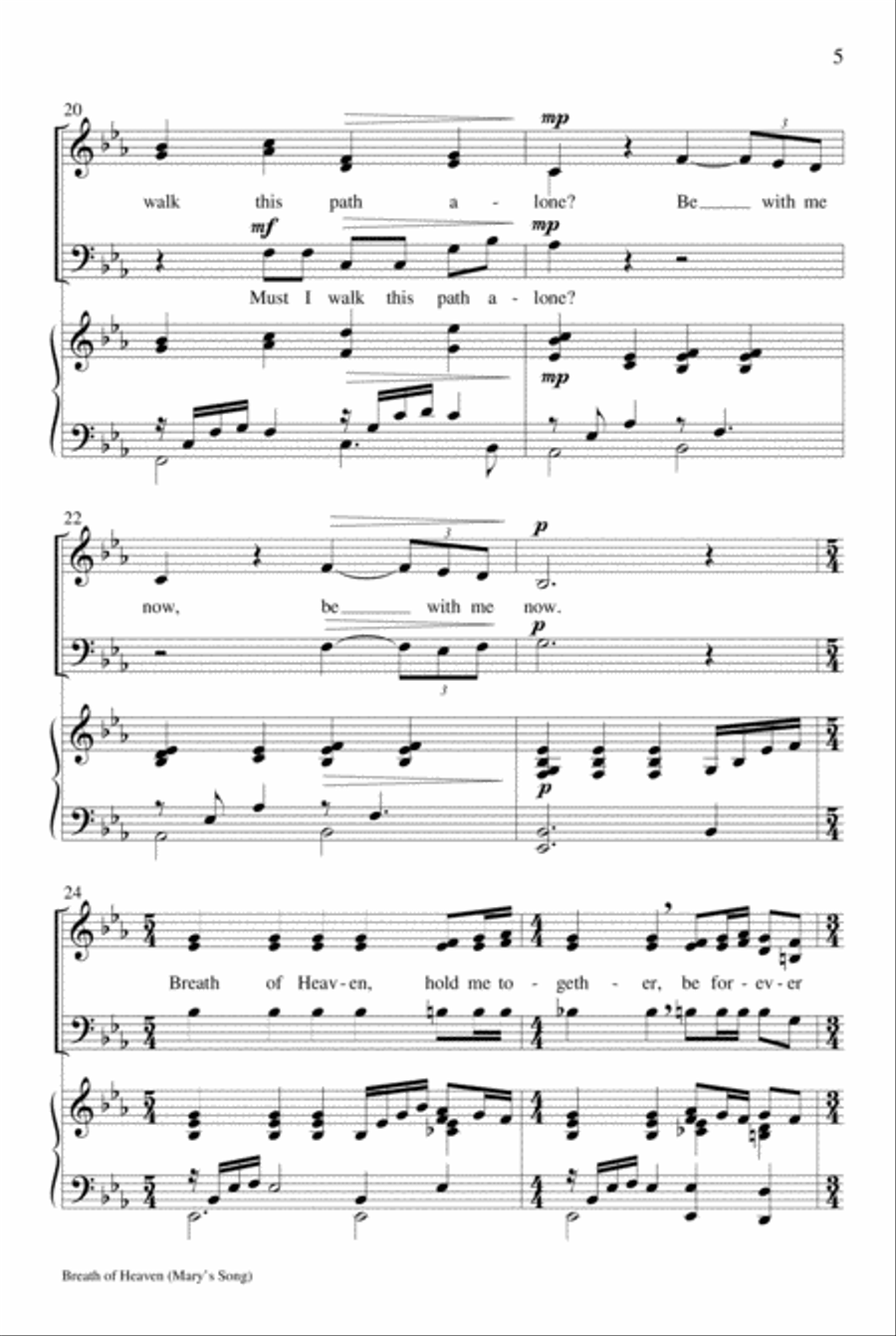 Breath of Heaven (Mary's Song) 3-Part scores gallery preview page 5