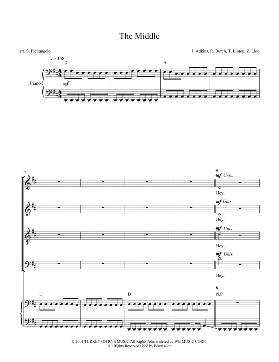 The Middle 4-Part scores gallery preview page 1