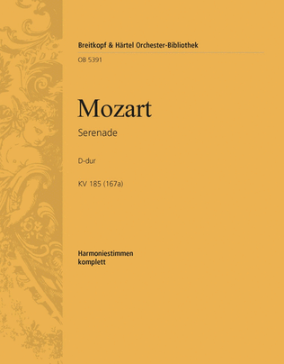 Book cover for Serenade in D major K. 185 (167A)