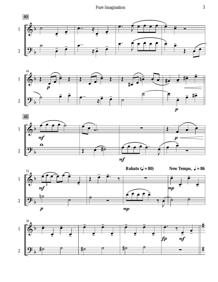 Pure Imagination Flute Duet scores gallery preview page 4