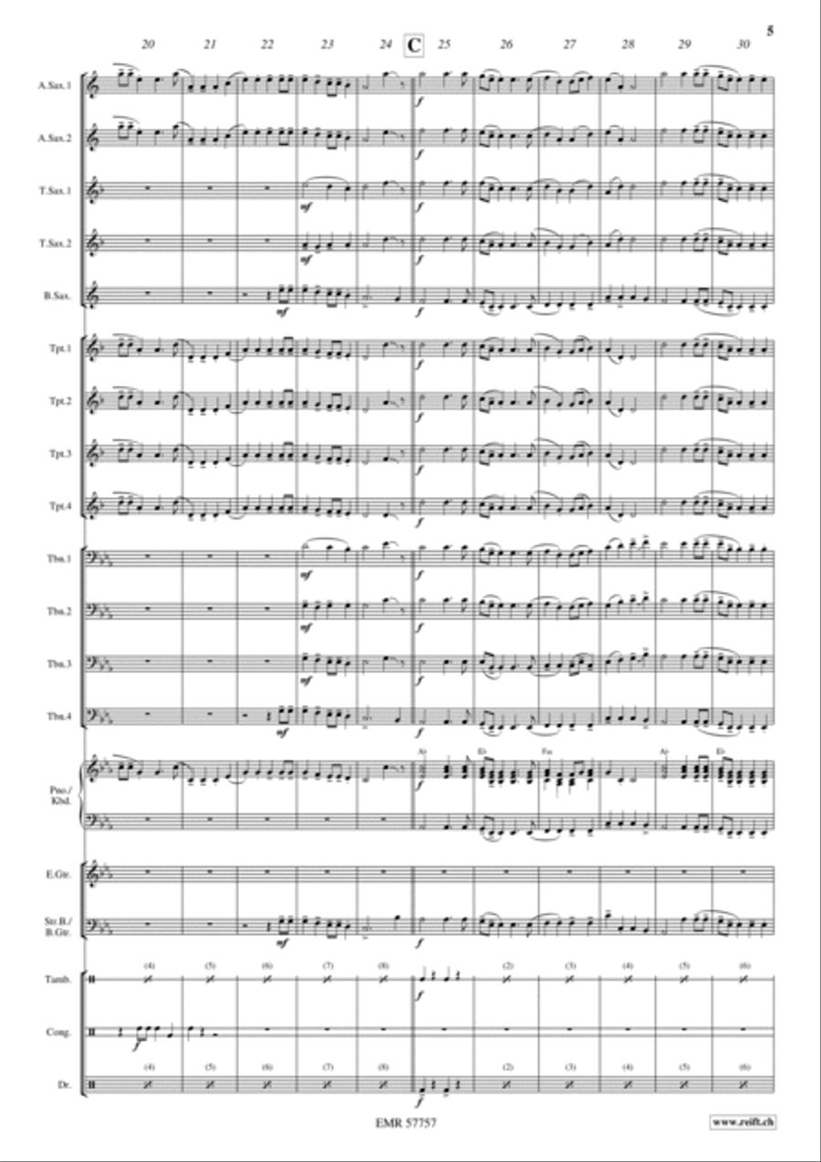 Wellerman Wellerman Big Band scores gallery preview page 5