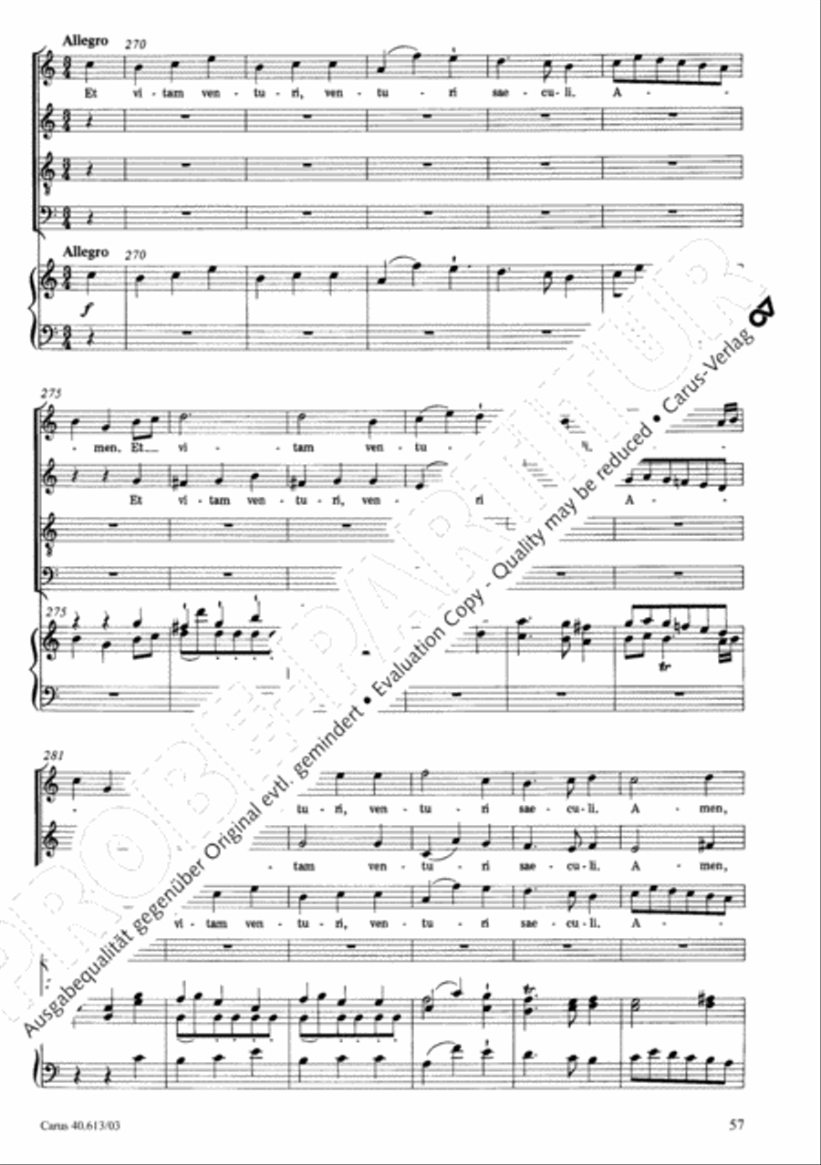 Mass in C (Missa in C) 4-Part scores gallery preview page 58